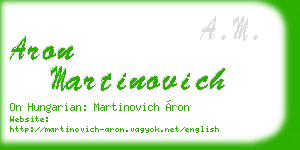 aron martinovich business card